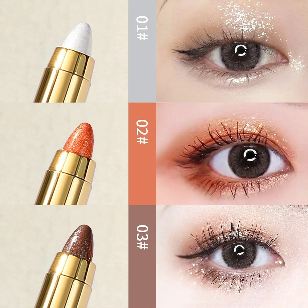 Highlighter Double End Eye Shadow Stick Glitter Longlasting Eyeshadow Pencil Matte Waterproof Lying Silkworm Pen Makeup Cosmetic