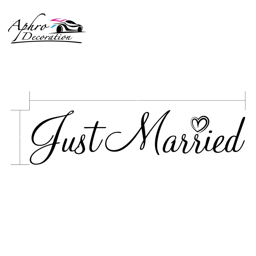 Just Married Car Sticker Wedding Decorations Rustic Wedding Decor Vinyl Decals Removable Window Murals