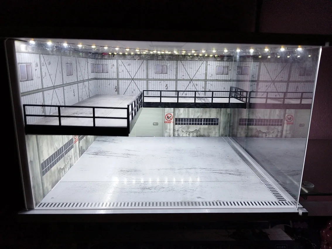 Meiduoxing 1/18 1/24 1/32 1/64 سيارة المرآب ديوراما نماذج موقف للسيارات Led بناء المشهد نموذج سيارة المرآب ديوراما المشهد نموذج #6