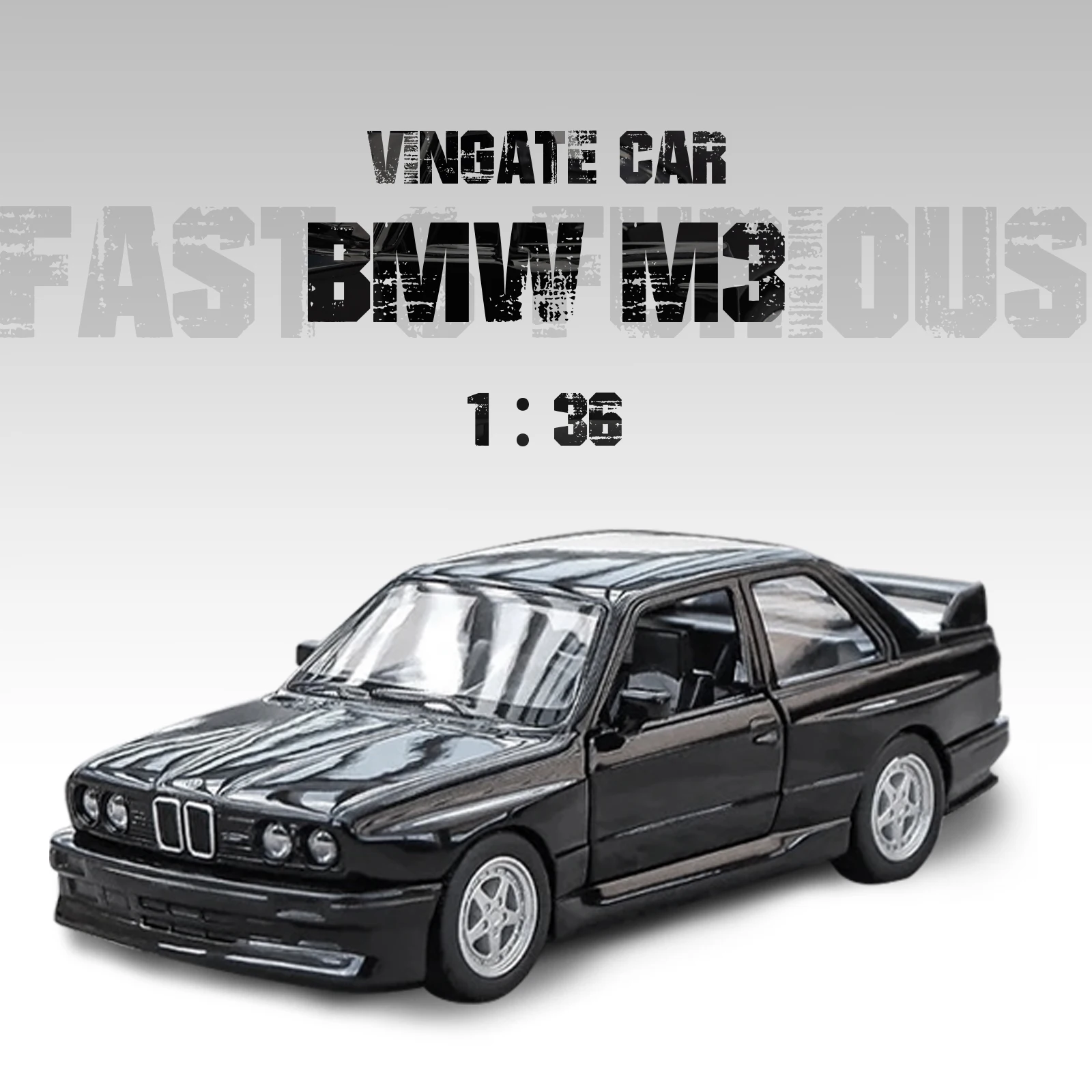 BMWSM3 1987-Liga brinquedos modelo de carro para crianças, metal diecasts veículos, requintado autêntico, interior puxar para trás, 2 portas