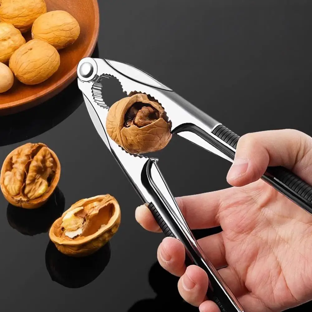 Zinc Alloy Nut Opener Heavy Duty Nutcracker for Walnuts Pecans Multi-purpose Seafood Shell Opener Tool with Non-slip for Home