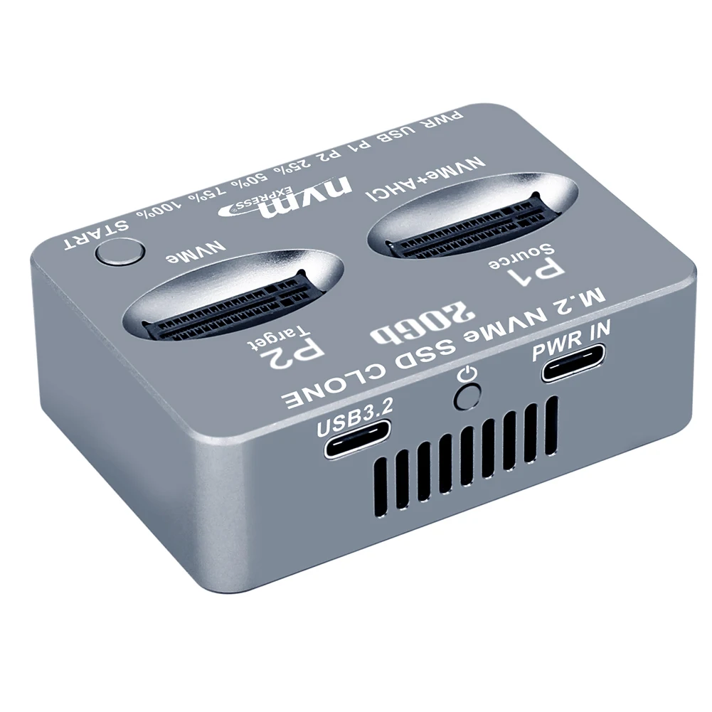 NVME Docking Station Dual-Bay M.2 NVME SSD Clone USB3.2 Type C M/B M Key Solid Disk Case M.2 M.3 NVME PCI-E for M2 SSD M Key SSD