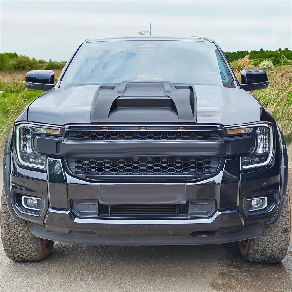 Matte Black Bonnet Scoop Hood Cover For Ford Ranger T9 2022 2023 2024 Wildtrak XLT XLS XL 4x4 Off Road Next Gen Accessories