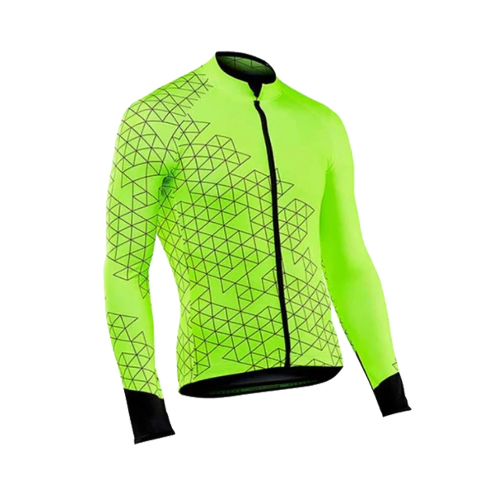 Fluoreszierende Grüne Männer Herbst Fahrrad Kleidung Straße Racing Kleidung Atmungsaktive Frühling Bike Shirt Langarm Radfahren Jersey