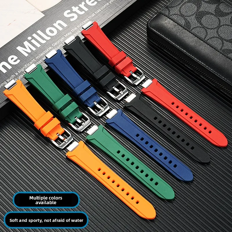 Fluorine Rubber Strap For IWC Engineer IW328901 IW328903 IW328907 Men's Sports Waterproof FKM Watchband Bracelet 13mm Convex End