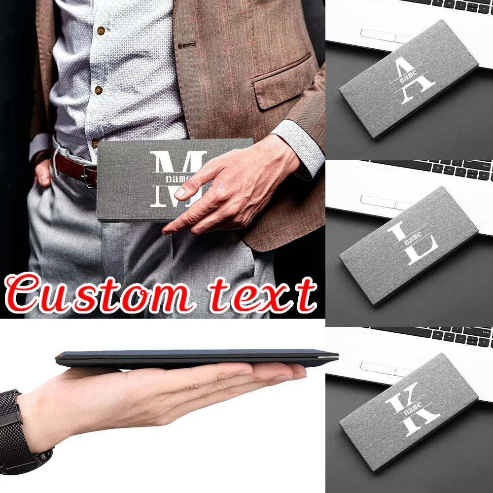 

Персонализированный индивидуальный кошелек с именем, держатель для удостоверений личности, карманная книга, складной зажим для денег, кошелек для хранения банковских карт, модный мешочек для монет