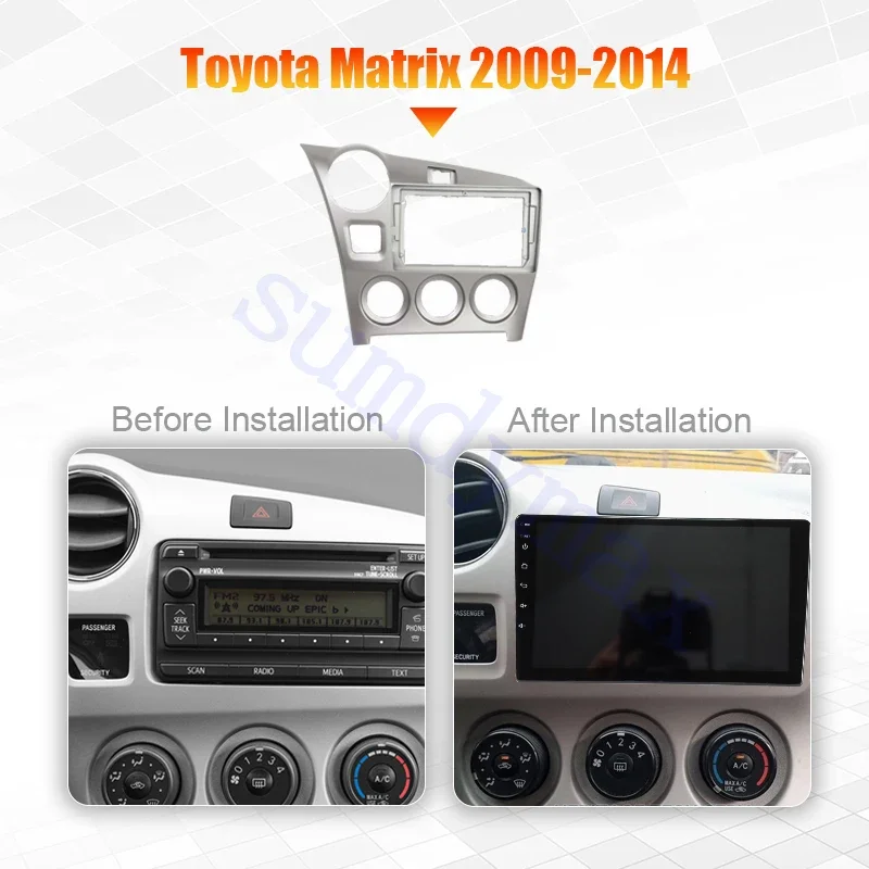 9 Inch Car Stereo Frame Adapter Cover HD Touch Screen Radio Dashboard Frame For Toyota Matrix 2009-2014 car panel fascias