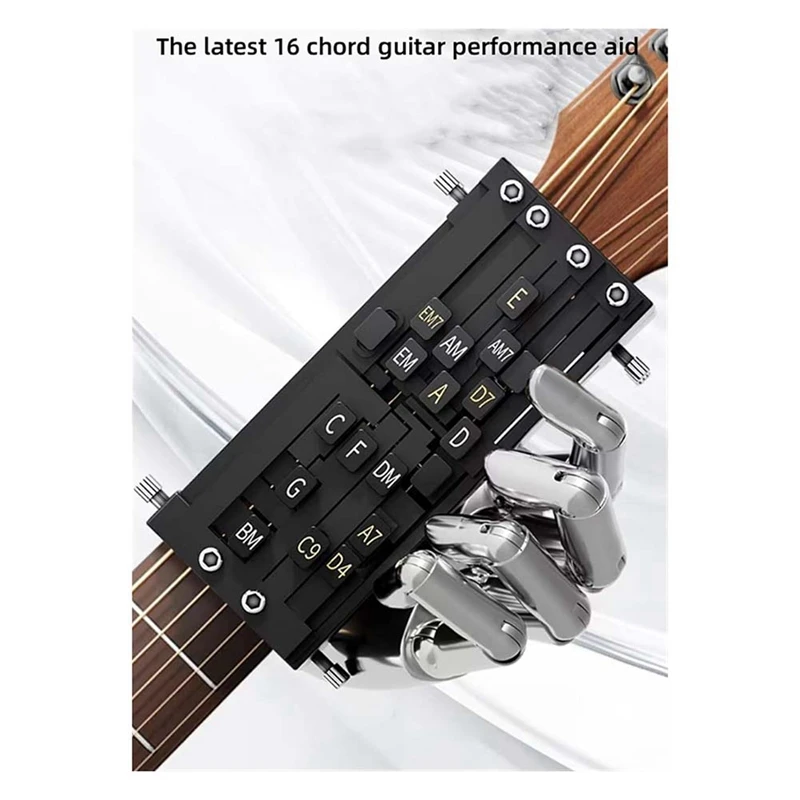 Guitar Learn Aid Tool with 16 Chords,Guitar Chord Trainer Folk Guitar Chords Learning System for Guitar Beginner-A09G