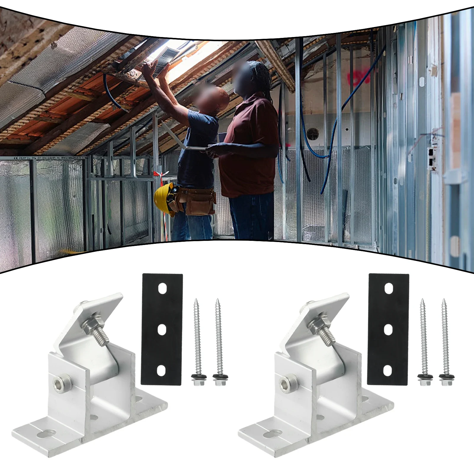 Solar Panel Rotatable Elevation With Angle Bracket Roof Mounting Attachment Adjustable Aluminum Alloy Mount For Solar Systems