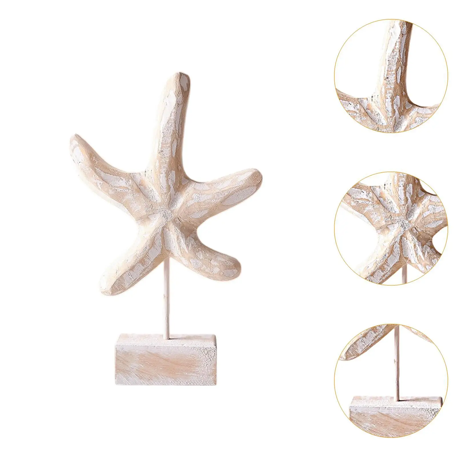 Wooden Nautical Home Decor Statue Sculpture Ocean Beach Coastal Decor Decoration Tabletop Statue for Office Home Living Room