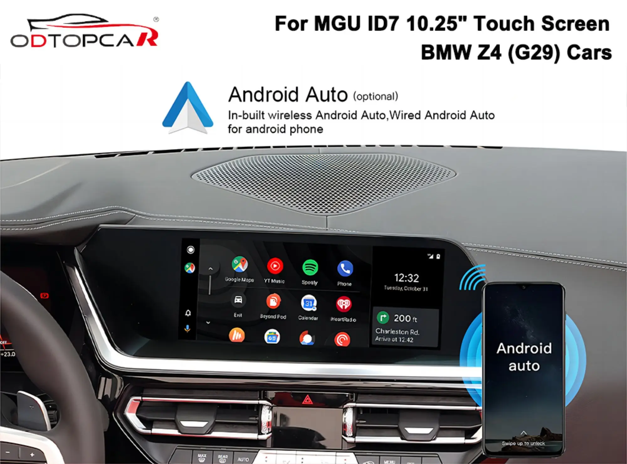 Android Auto Wireless Adapter for BMW Z4 G29 MGU Android 13 System BMW IDrive Screen GPS Navigation 4G Bluetooth Android Auto