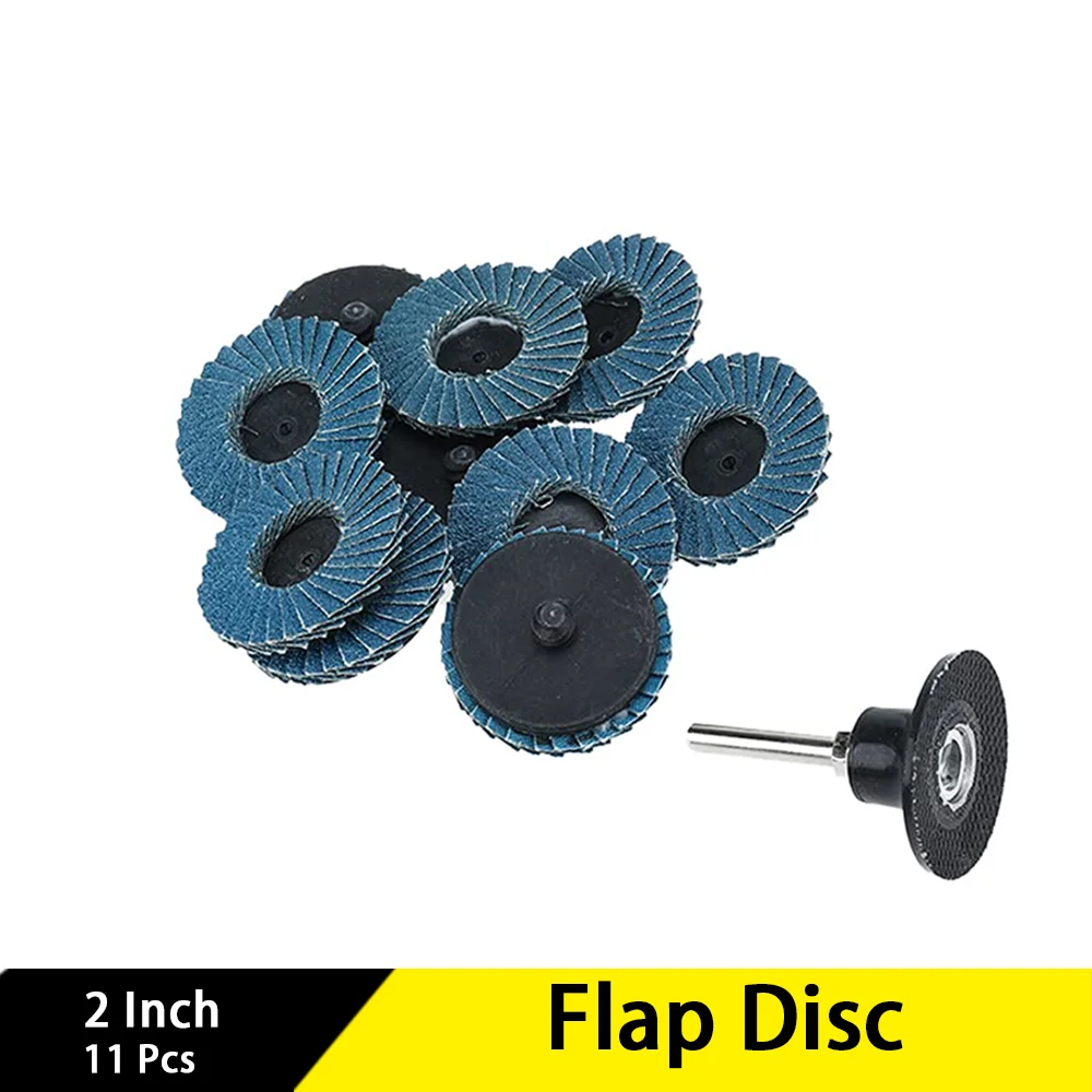 

10 Pcs Flap Disc 2" 50mm Sanding Disc Assorted 40/60/80/120 Grit Abrasive Tools Fits for Polishing Iron Rust Removal and Metal