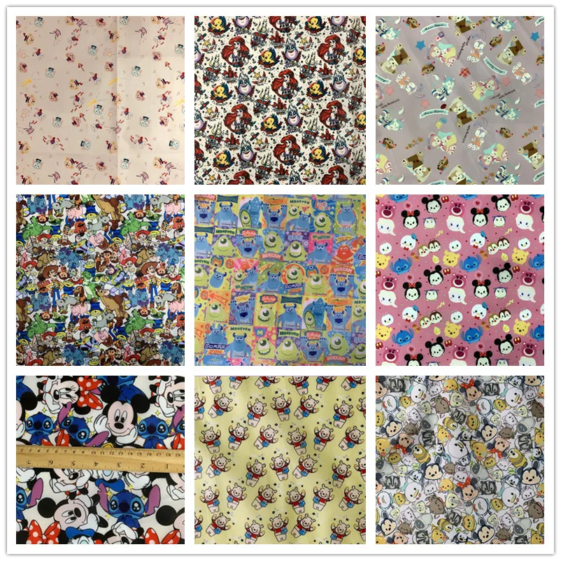 145*90cm Disney Toy story Mickey Textile 210d Oxford Polyester Fabric Patchworkcotton fabric, diy handmade patchwork waterproof