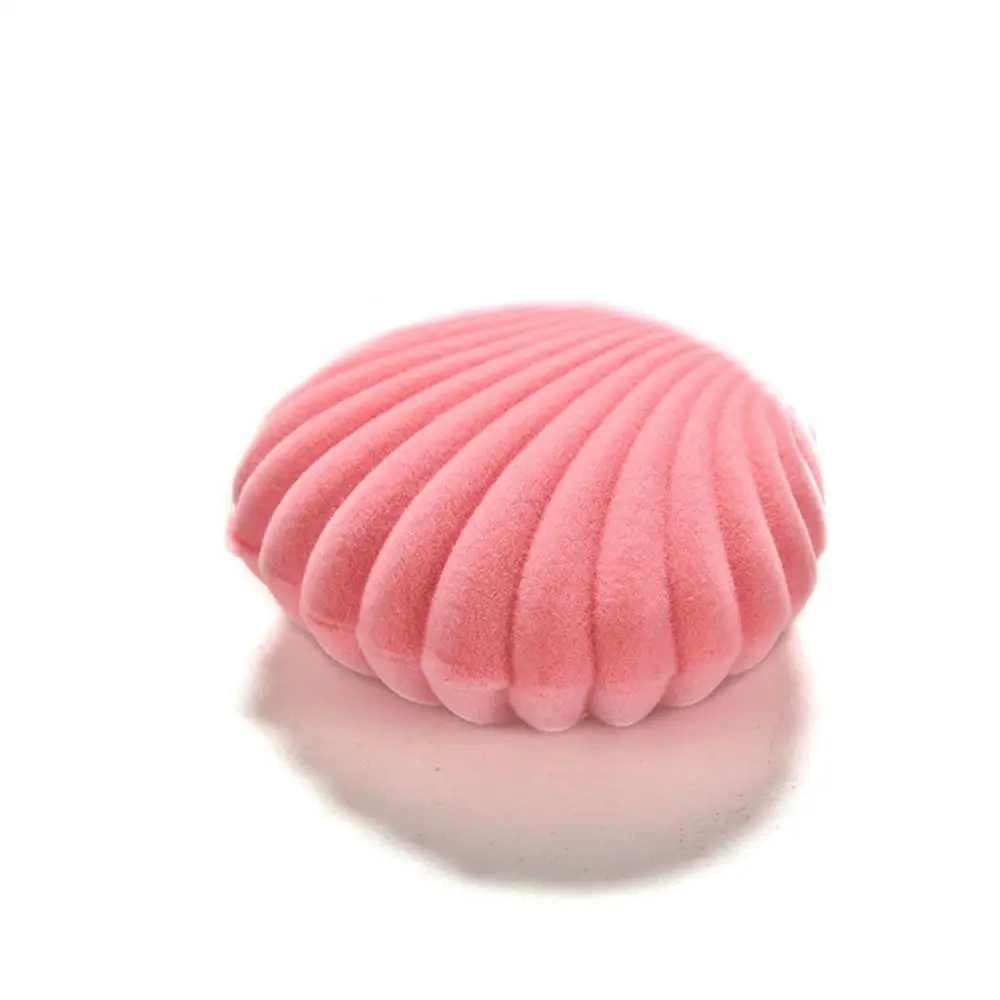 新しいかわいいシェルベルベットギフトボックスリングペンダントジュエリーイヤリング収納ディスプレイケースジュエリー包装