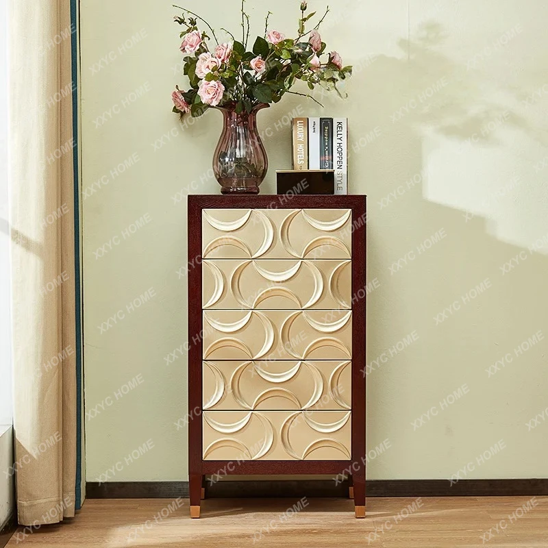 

light luxury solid wood bedroom high cabinet Nordic simple storage living room home high-end