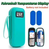 Estuche de viaje enfriador de insulina con pantalla de temperatura, bolsa enfriadora de medicina refrigerada con paquete de hielo, organización para medicamentos para diabéticos
