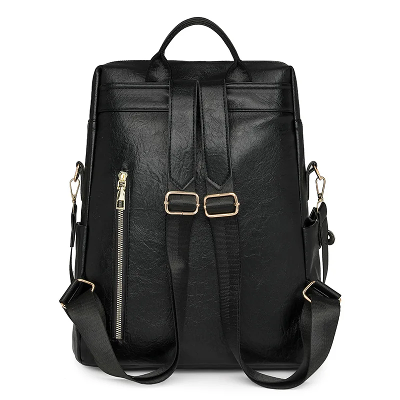 New Retro Double-shoulder High-end PU Soft Leather Multi-functional Single-shoulder Bag with Large Capacity for Business Travel