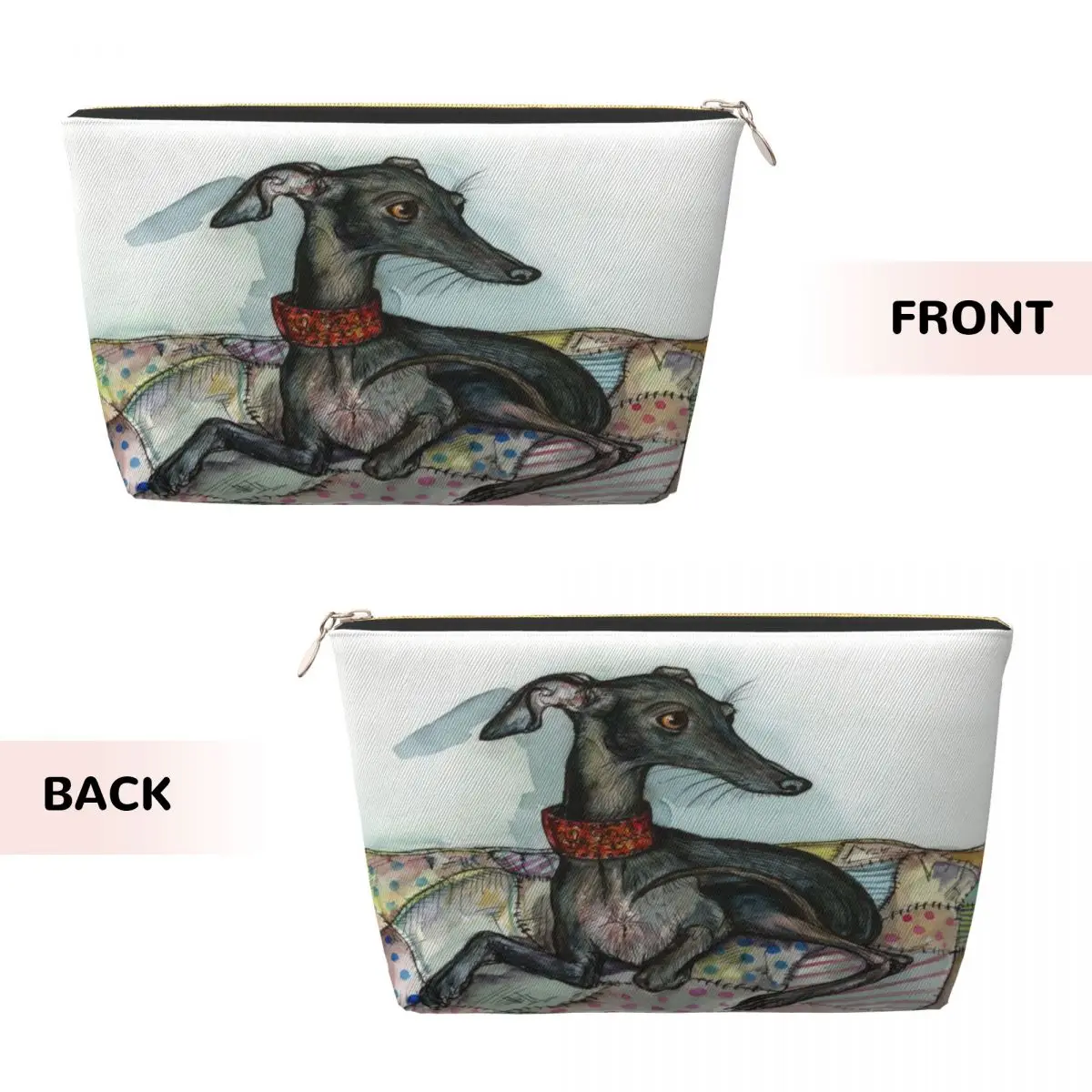 Custom Greyhound Whippet Dog Travel Cosmetic Bag Women Toiletry Makeup Organizer Lady Beauty Storage Dopp Kit