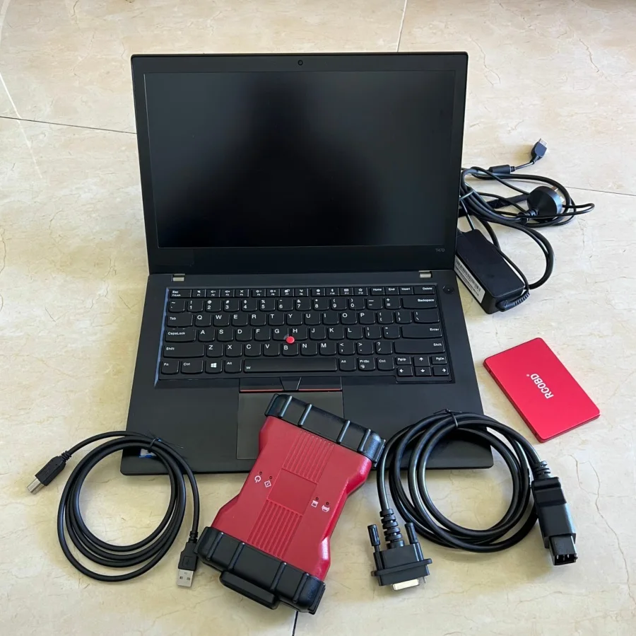 أداة تشخيص PRO FULL CHIP VCM2 IDS V129 VCM II كابلات كاملة مع برامج الكمبيوتر المحمول t470 I5 16G المثبتة