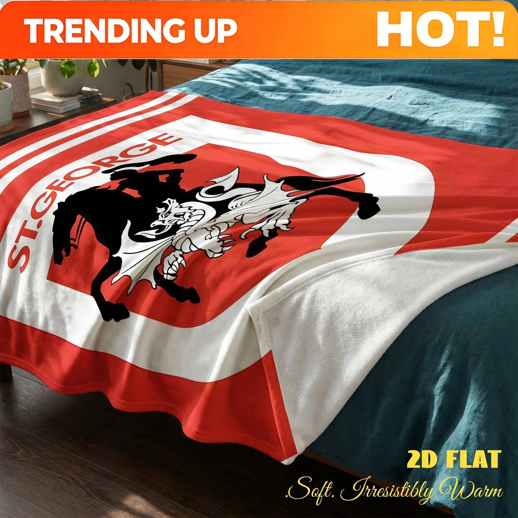 Customize 1pc St George Illawarra Dragons Logo Throw Blanket, a Lightweight Lounge Throw Perfect for Summer Holiday Relaxation o