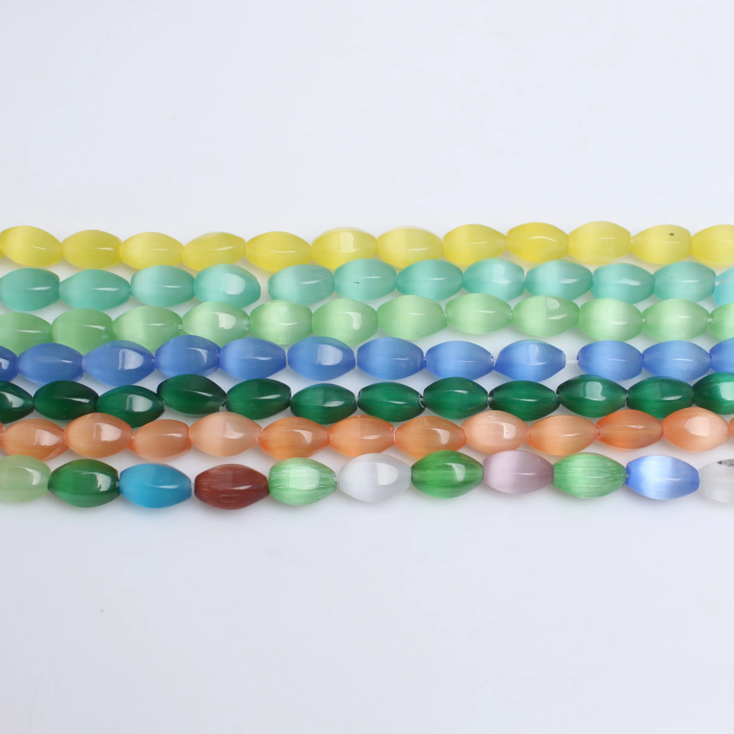 

Sparkling Cat Eye Stone Bead Handmade DIY Bead Material Natural Stone Carving Surface Elliptical Cut Surface Accessories Batch