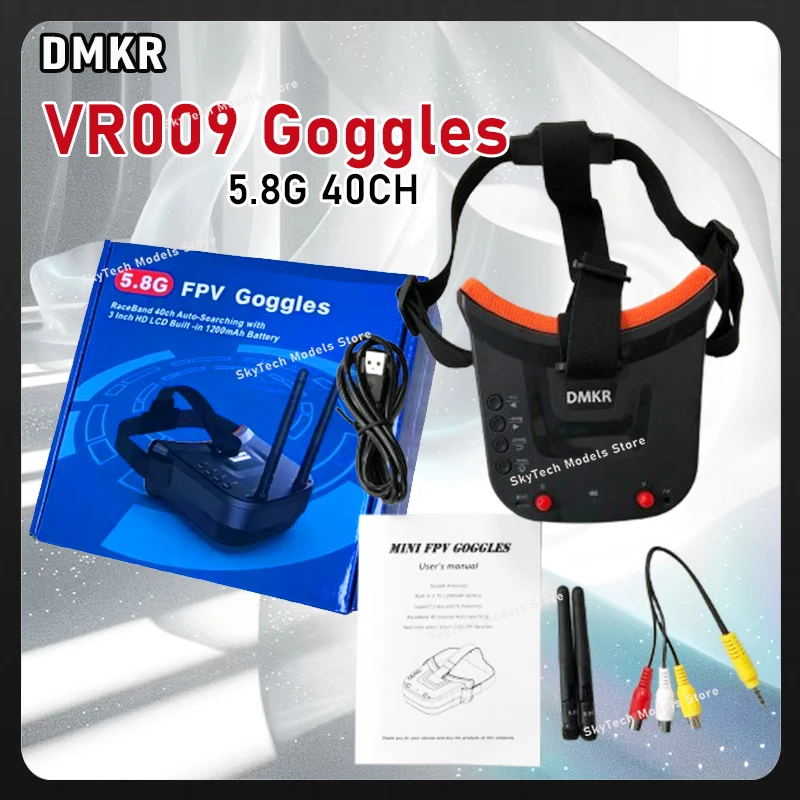 

VR009 FPV Goggles 5.8G 40CH 3" 480x320 Headset with HD DVR Diversity for Camera Drones & Accessories
