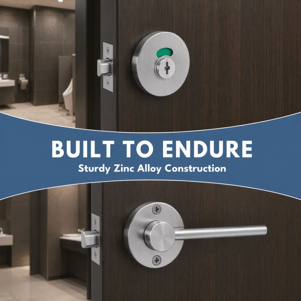 Commercial Stainless Steel Indicator Lock Silver Indicator Vacant Engaged Lock Door Indicator Lock Public Toilet