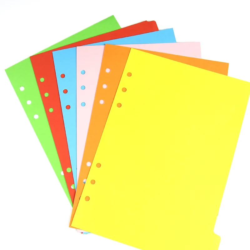 A5 Sorting Paper Loose-leaf Book Inner Separation Paper Notebook Classification Index Page Planner Agenda Journal Seperator