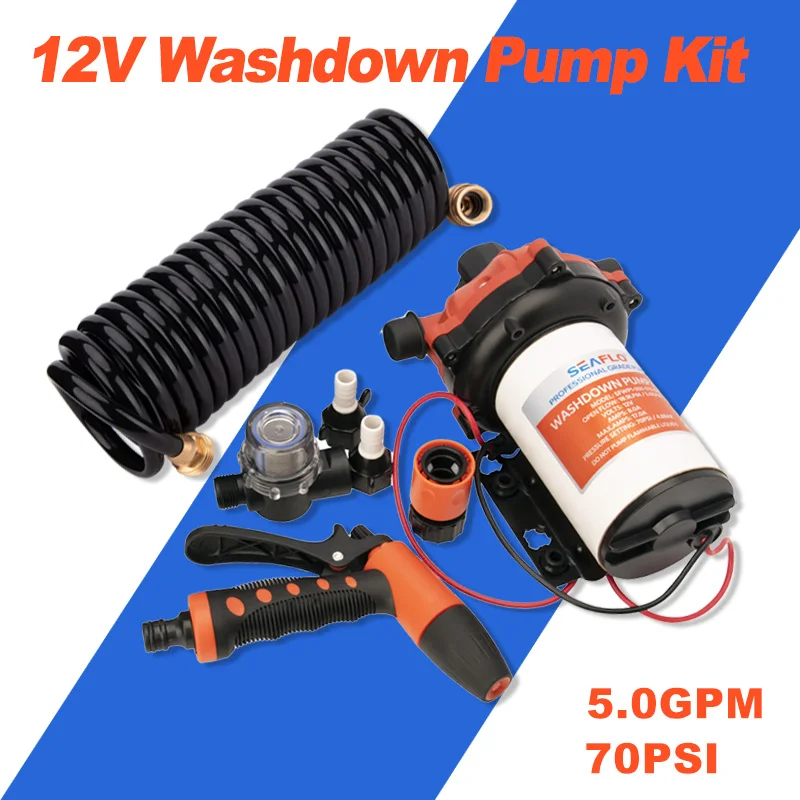 Hochleistungs-5,0-GPM-70PSI-Marine-Waschpumpen-Set 12V DC Boot Membranwasserpumpe für Boote