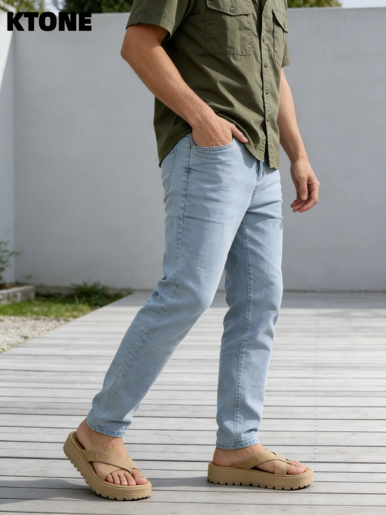 

Urban Blue Men's Slim Jeans Pant For Man Original Y2K Drip Trend Casual Trousers No accessories or belts included