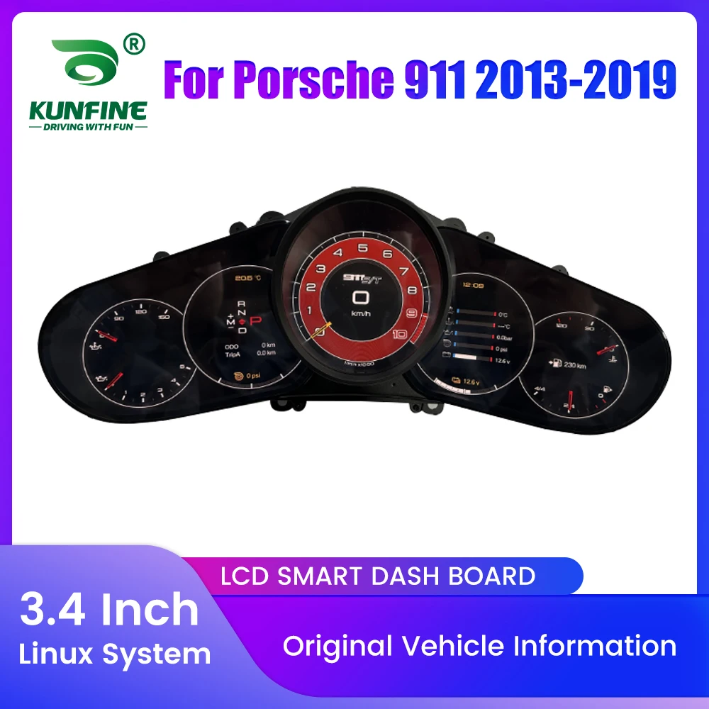 

For Porsche 911 2013-2019 Car LCD Digital Dashboard Cluster Instrument Panel Speedometer Virtual Cockpit Linux System