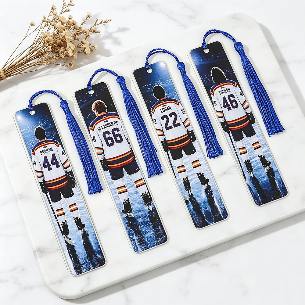Off Campus Briar U Hockey Player Bookmark Blue Tassel Fan Souvenir Book Marker Stationery Gift