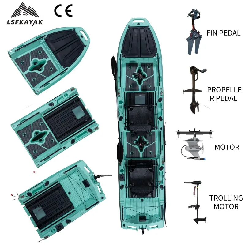 BIG Dace Kingfisher Tandem FIN PDL 14 Pedal Fishing Boat For Sale Outdoor Surfing Plastic For Sale
