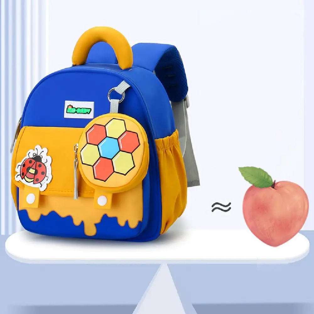 Animal Patterns Kindergarten School Bag Waterproof Adjustable Straps Cartoon Nursery Backpack Zipper Closure Large Capacity