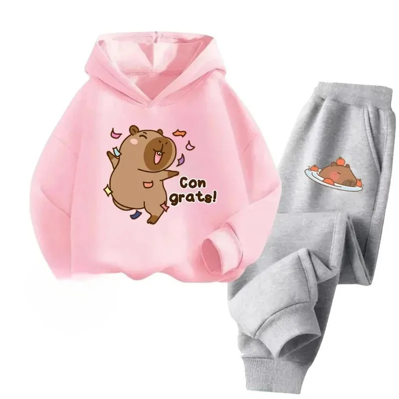 

Casual Sportswear, Cute Bear Print Hoodie and Sweatpants Clothing Set, Sportswear Autumn Set, Girls' Clothing