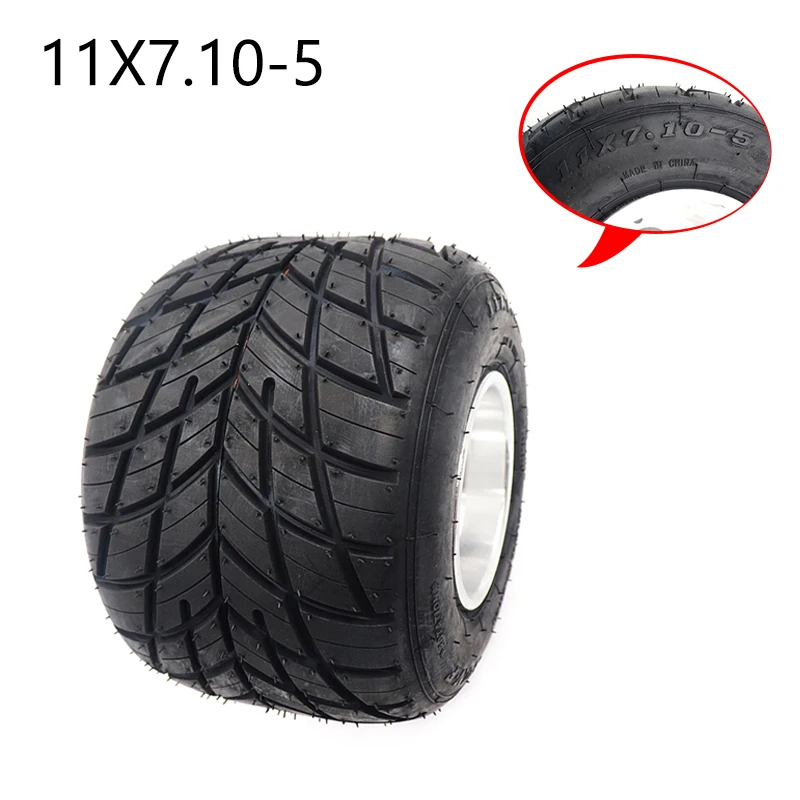 Field Kart Tires Front 10x4.50-5 and Rear 11x7.10-5 Inch Rain Tire Vacuum Tires Are Suitable for Drift Kart Accessories