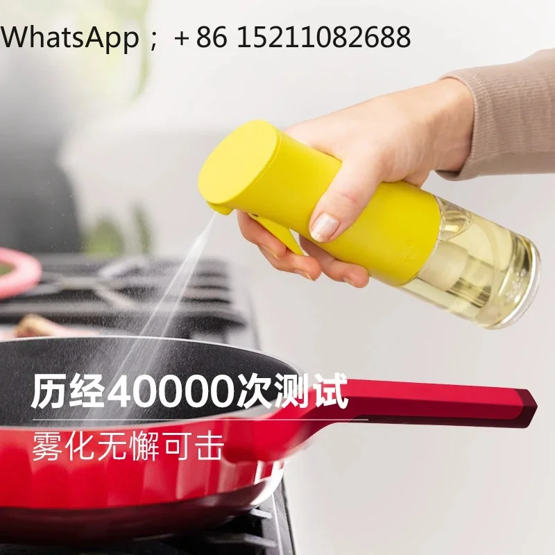 LLY Atomizing Oil Spray Bottle, Glass Press-Press, Quantitative Spray Seasoning Bottle, Air Fryer, Oil Control Bottle