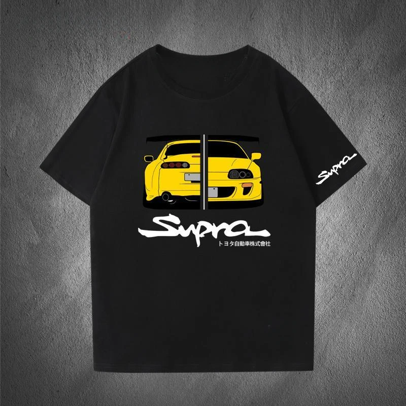 

Sports Car Graphic Printed T-Shirt Men's Summer Comfort Loose Short Sleeve Cotton Crew Neck Top Fashion Trend Men's Clothing
