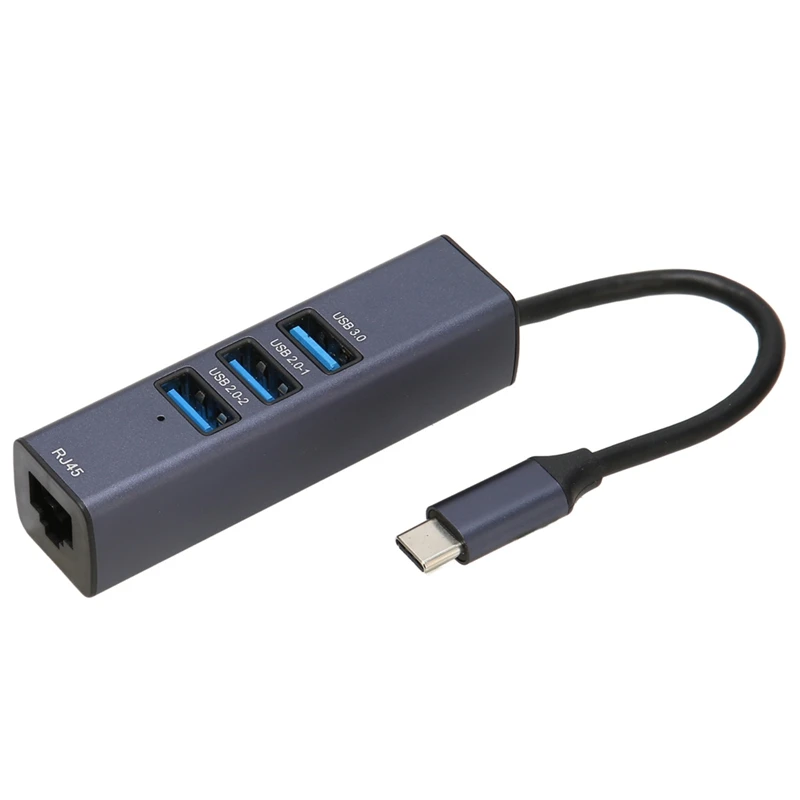 USB C에서 이더넷 어댑터, RJ45 기가비트 이더넷 포트, 4 in 1 USB C 허브, 노트북용 스토리지 홀