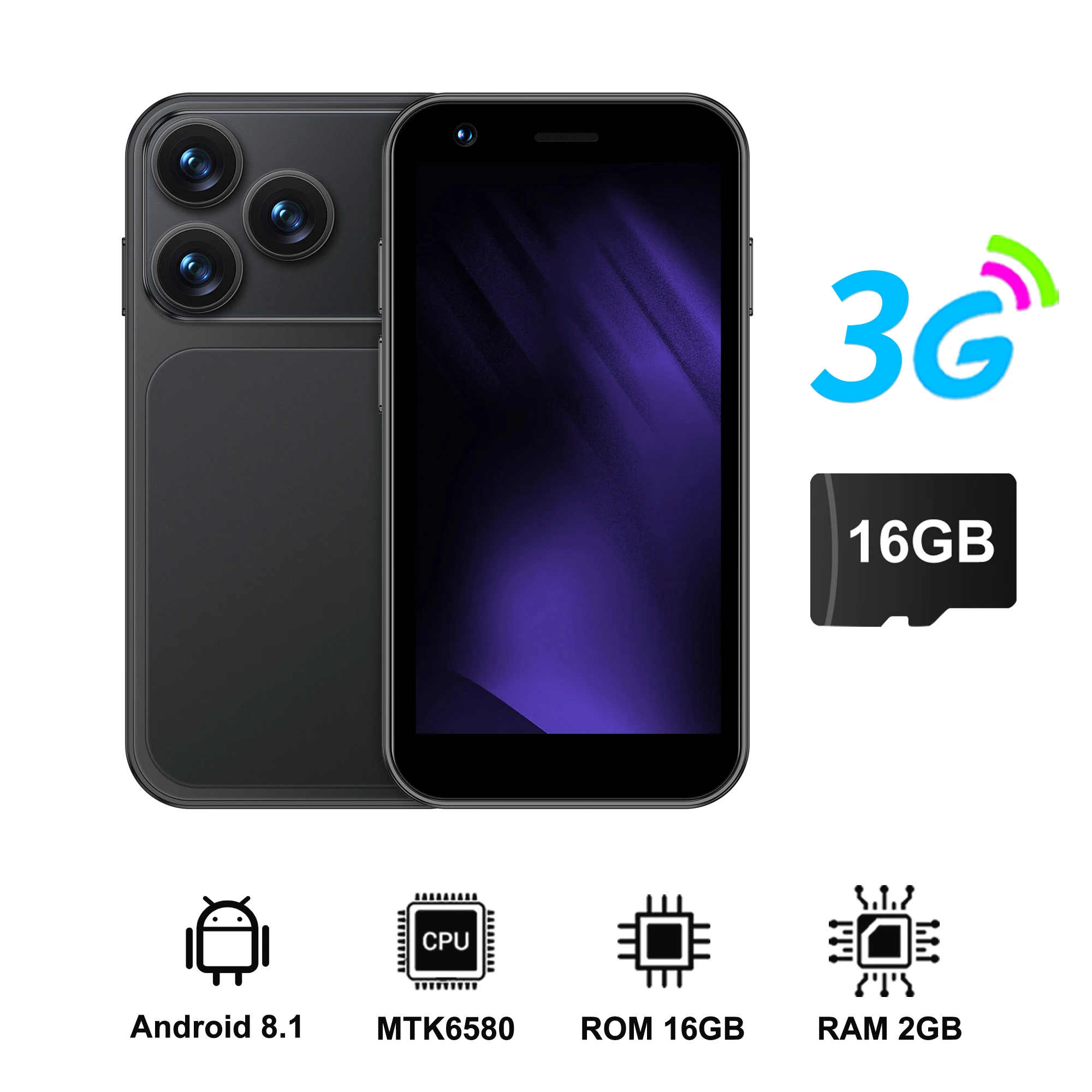 SERVO 18SE mini-smartphone Android 8.1 3G WCDMA Dual SIM Standby 3,0-inch scherm 2 GB RAM + 16 GB Play Store mobiele telefoons