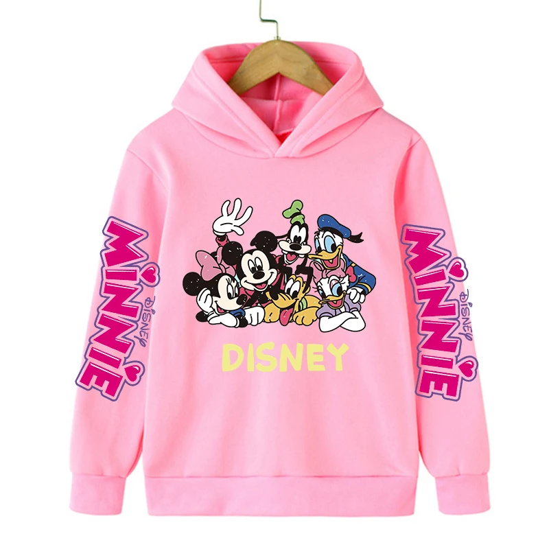 Hot Sale Hoodies Manga Anime Mickey Minnie Disney Mouse Hoodie Children Clothes Kid Girl Boy Sweatshirt Hoody Baby Top