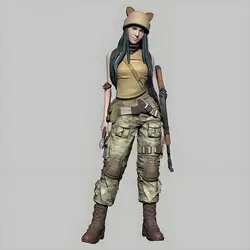 1/35 Resin Soldier Model Fashion Female Soldier White Model GK Handmade
