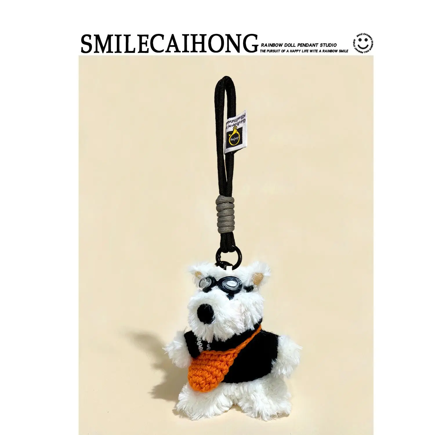 Cute Stray Dog Standing on the West Highland Hang bag Plush plush toys Key buckle Backpack decoration Couples' girlfriends gift