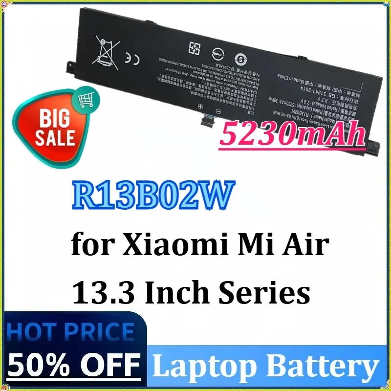 NEW 39WH 5230mAh R13B01W R13B02W Laptop Battery for Xiaomi Mi Air 13.3 Inch Series Batteries Fast Shipping in Stock