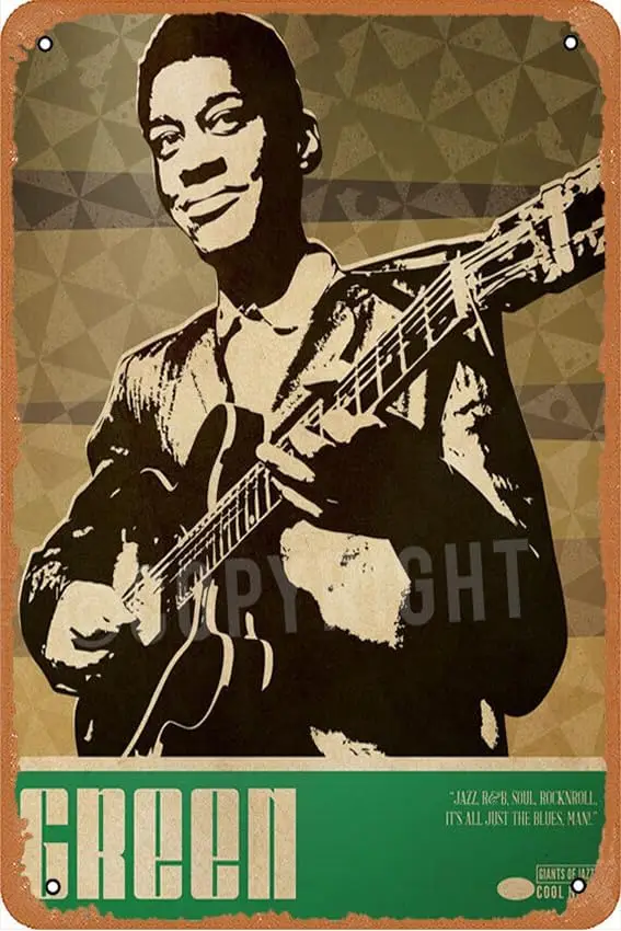 Grant Green Jazz Art Poster Metal Sign Tin Metal Retro Wall Decor for Home,Street,Gate,Bars,Club,Restaurants,Cafes,Store Pubs Si