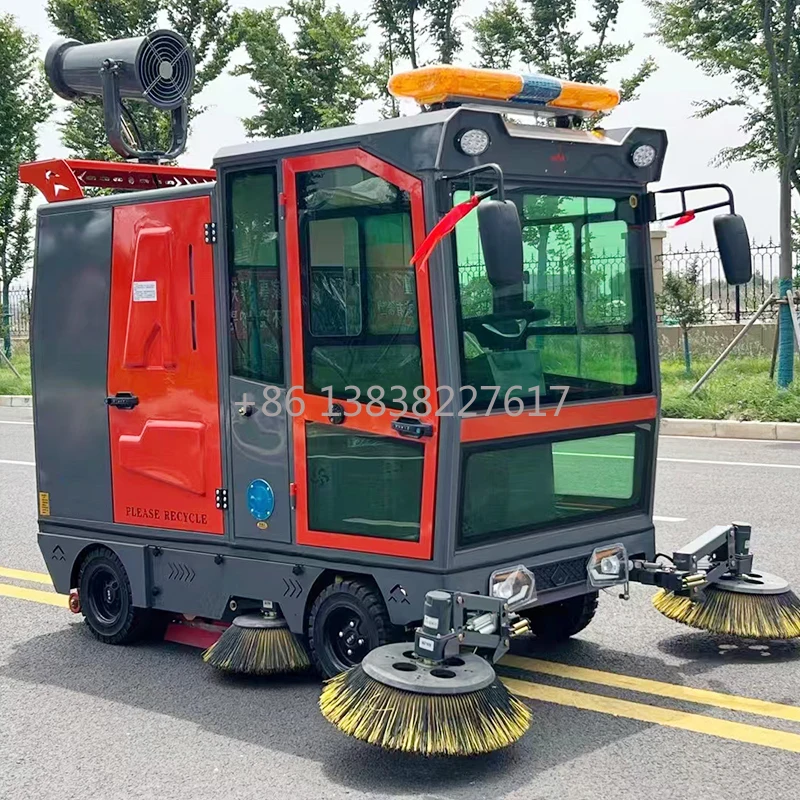 High-Performance Ride-On Street Sweeper High-pressure fog cannon Efficient Debris Pickup Parks Public Areas