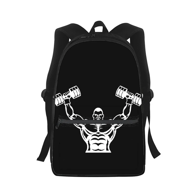 Exercise Bodybuilding GYM Fitness Men Women Backpack Print Fashion Student School Bag Laptop Backpack Kids Travel Shoulder Bag