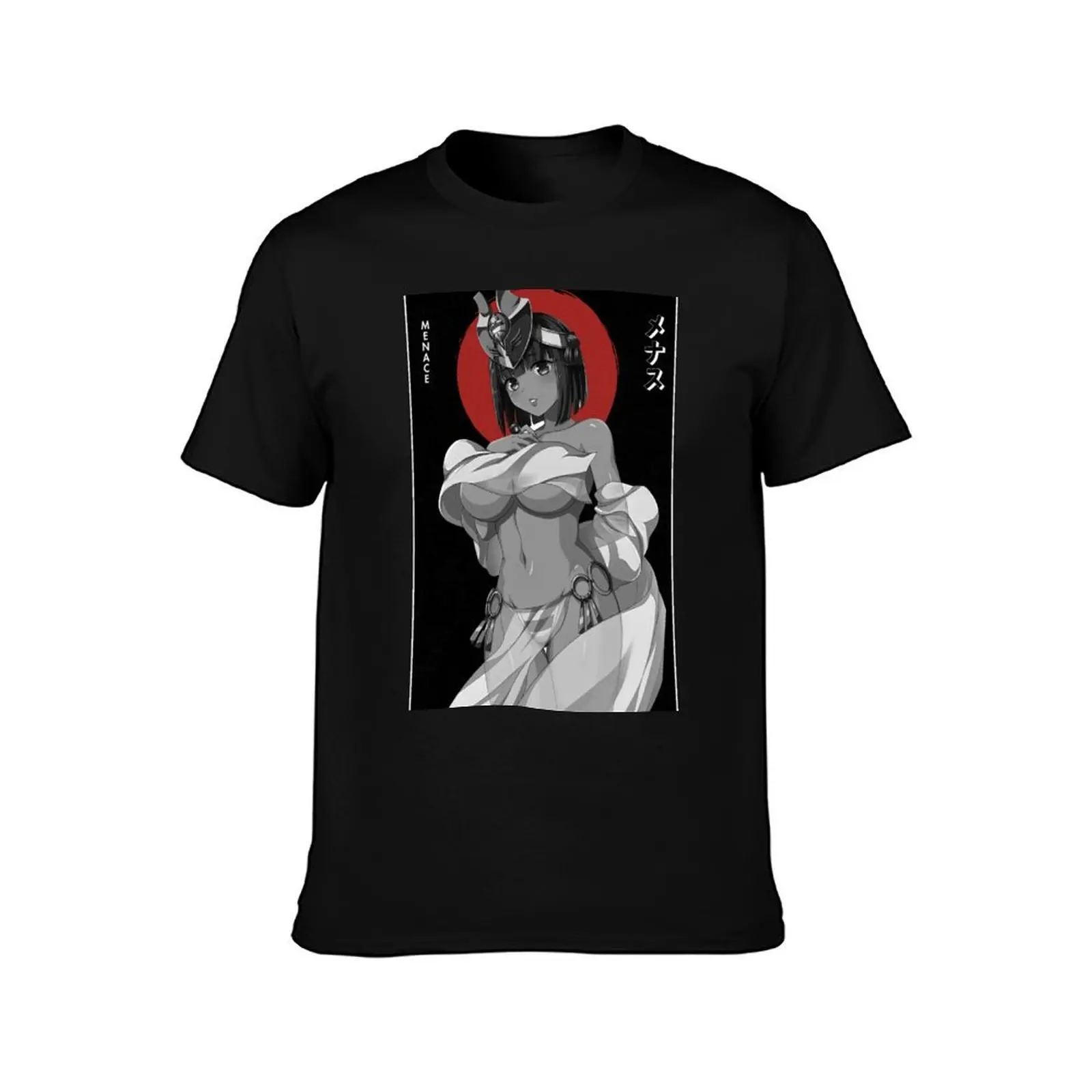 Menace QB Simple Black Red and White T-Shirt, Summer Casual Cotton Tee, Oversized Streetwear Tops, Vintage Graphic Print