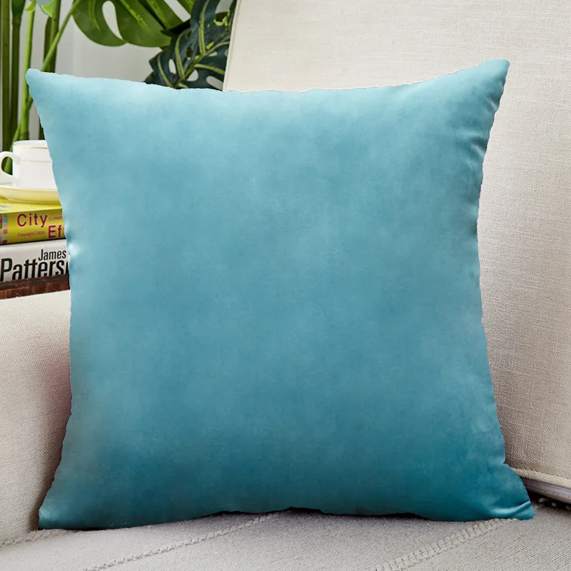 

Light Blue Velvet Cushion Covers Plaid Pillowcases 45x45 Nordic Home Decor Pillows Cover for Sofa Cushions