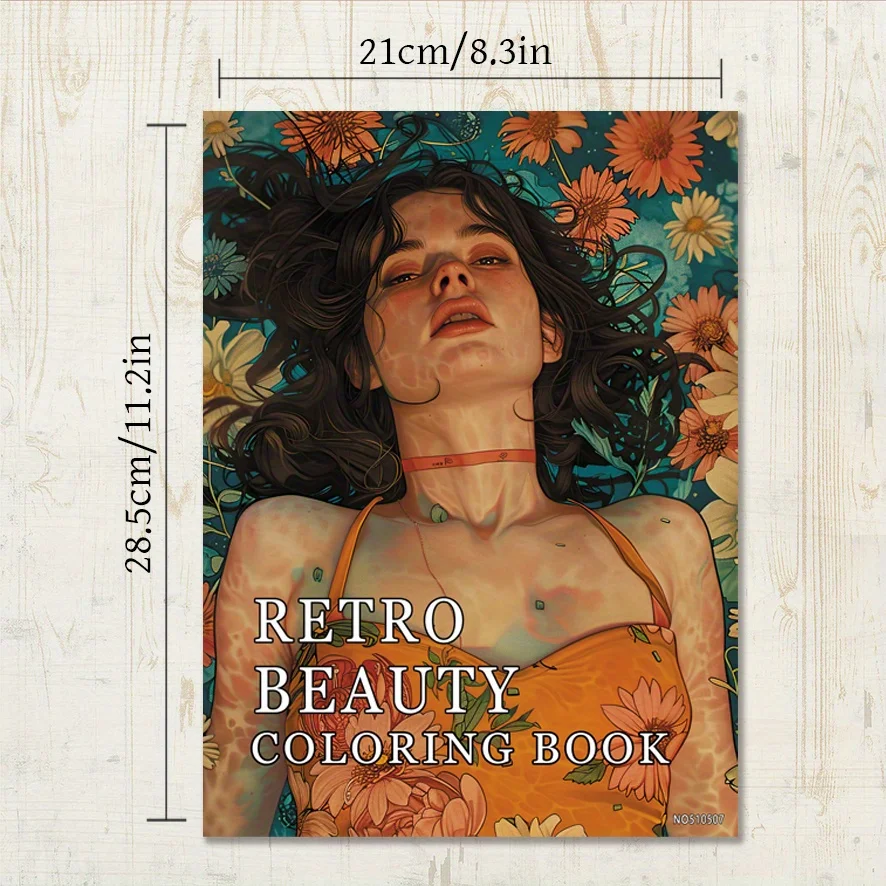 大人のヴィンテージぬりえブック - 8.3 x 11.2 インチ、22 ページ。 リラックスやホリデーギフト、新学期のサプライズに最適です。